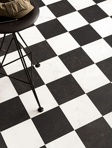 immagine della serie Concert, colore Black: particolare del pavimento black and white