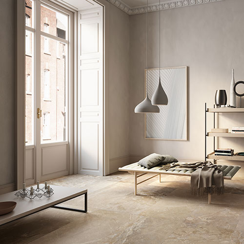 Ambiente con pavimento della variante Beige, serie Golden Age