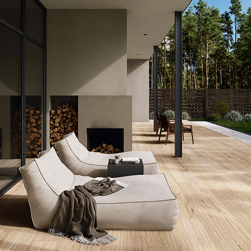 Esterno realizzato con pagimento della collezione W3, variante Burl honey
